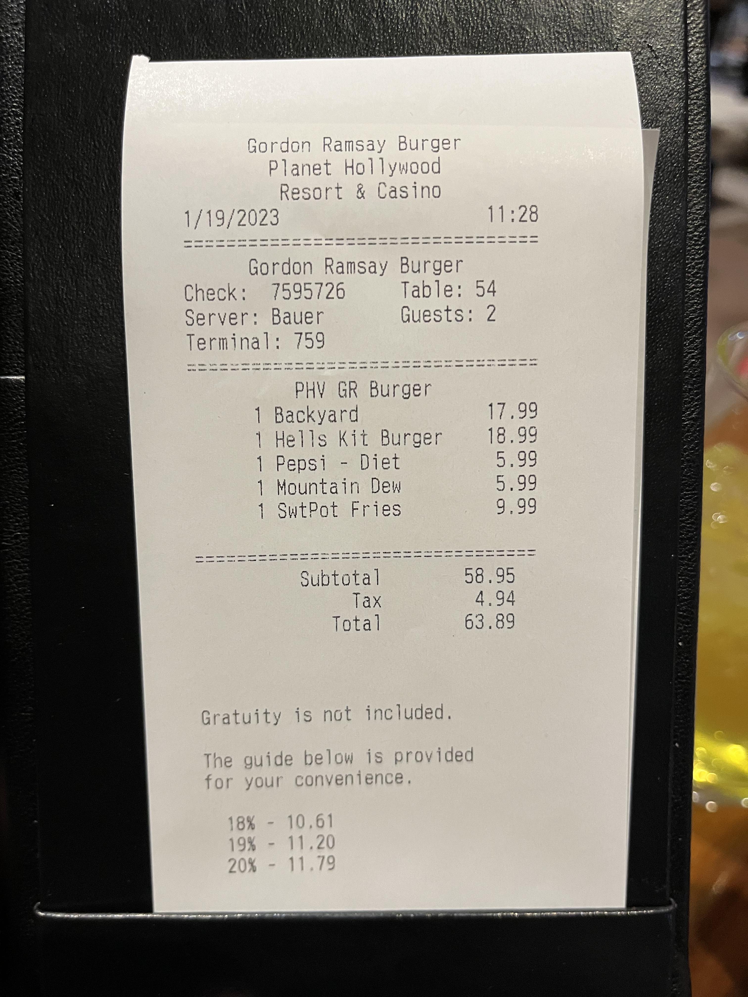 고든램지 버거 가격