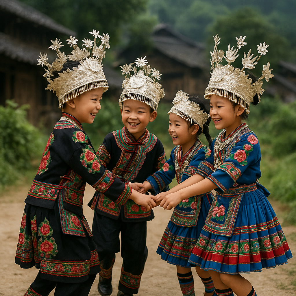 중국 먀오족의 전통의상