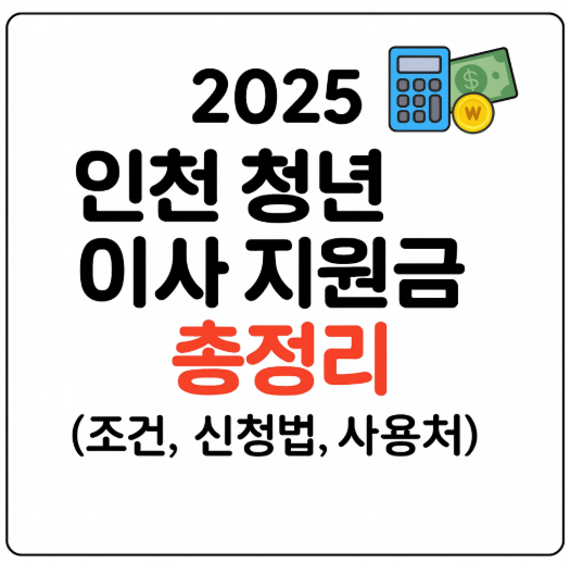 인천 청년 이사 지원금 관련 이미지