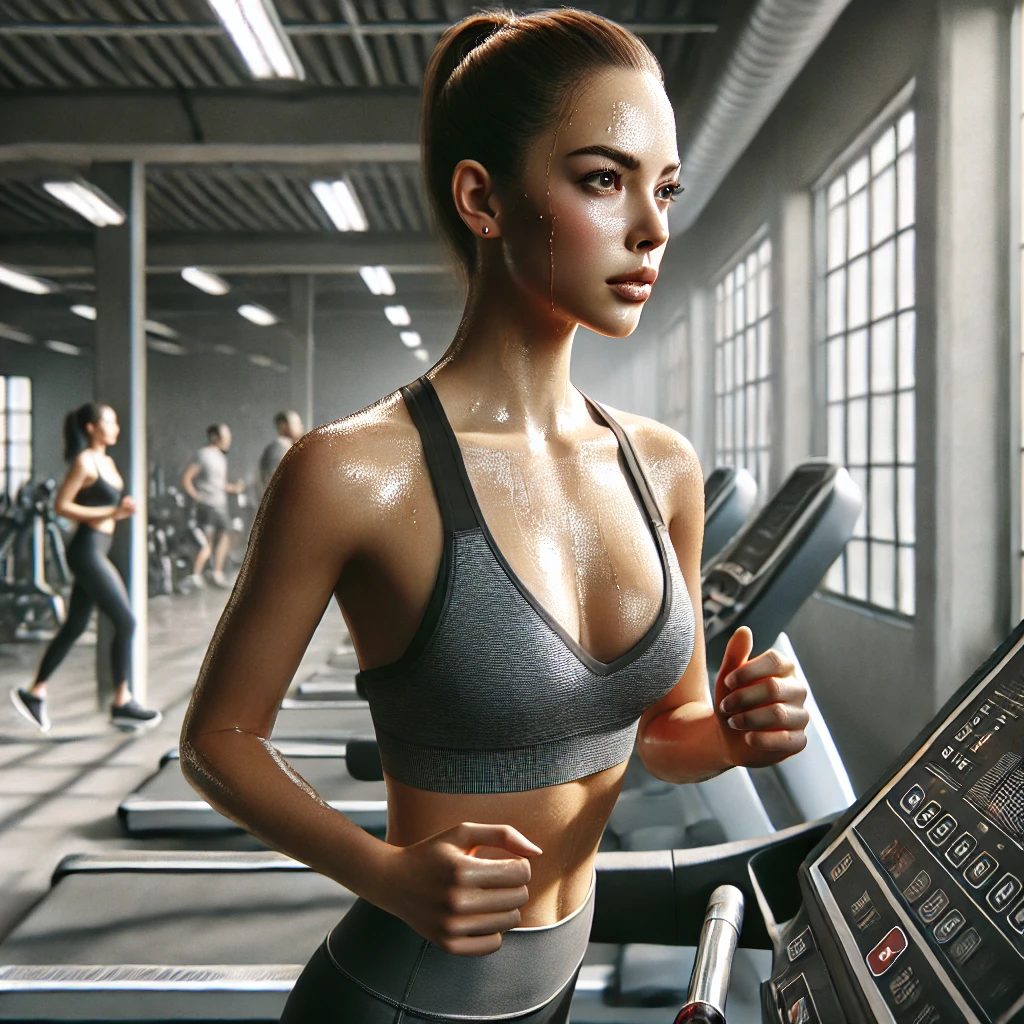 헬스장에서-런닝머신-타고-있는-여자