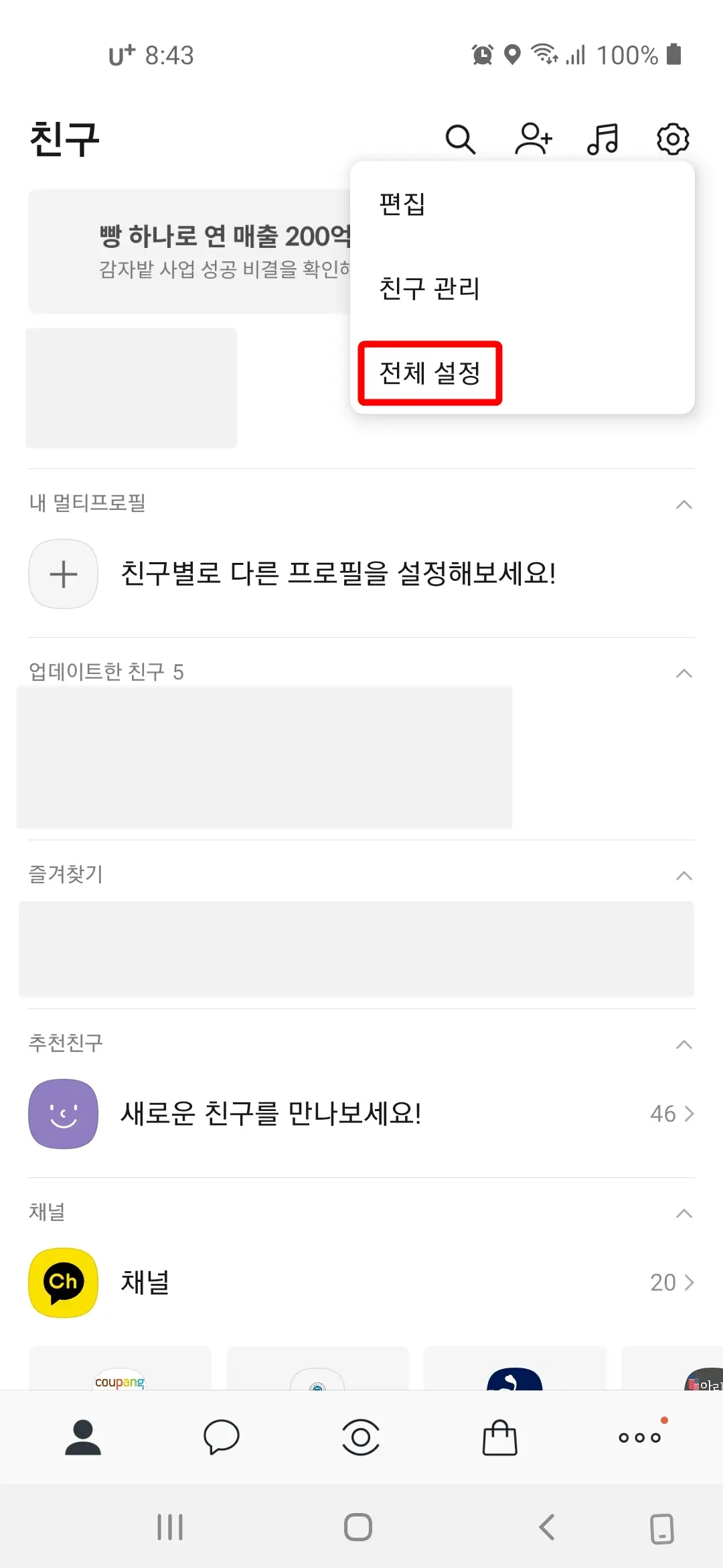 전체 설정