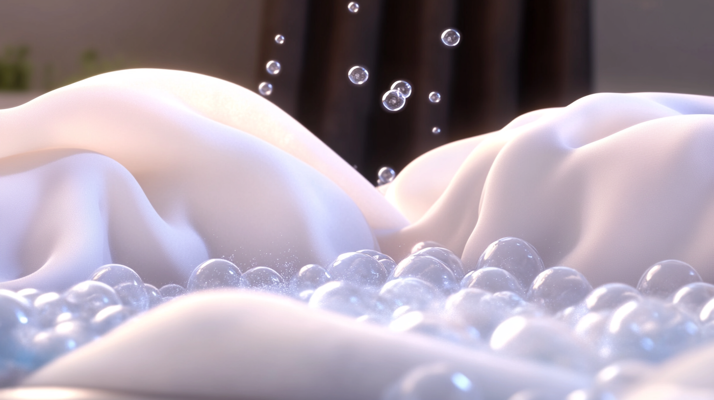 에코버블 기술로 섬세한 옷감을 부드럽게 세척하는 버블 클로즈업 모습