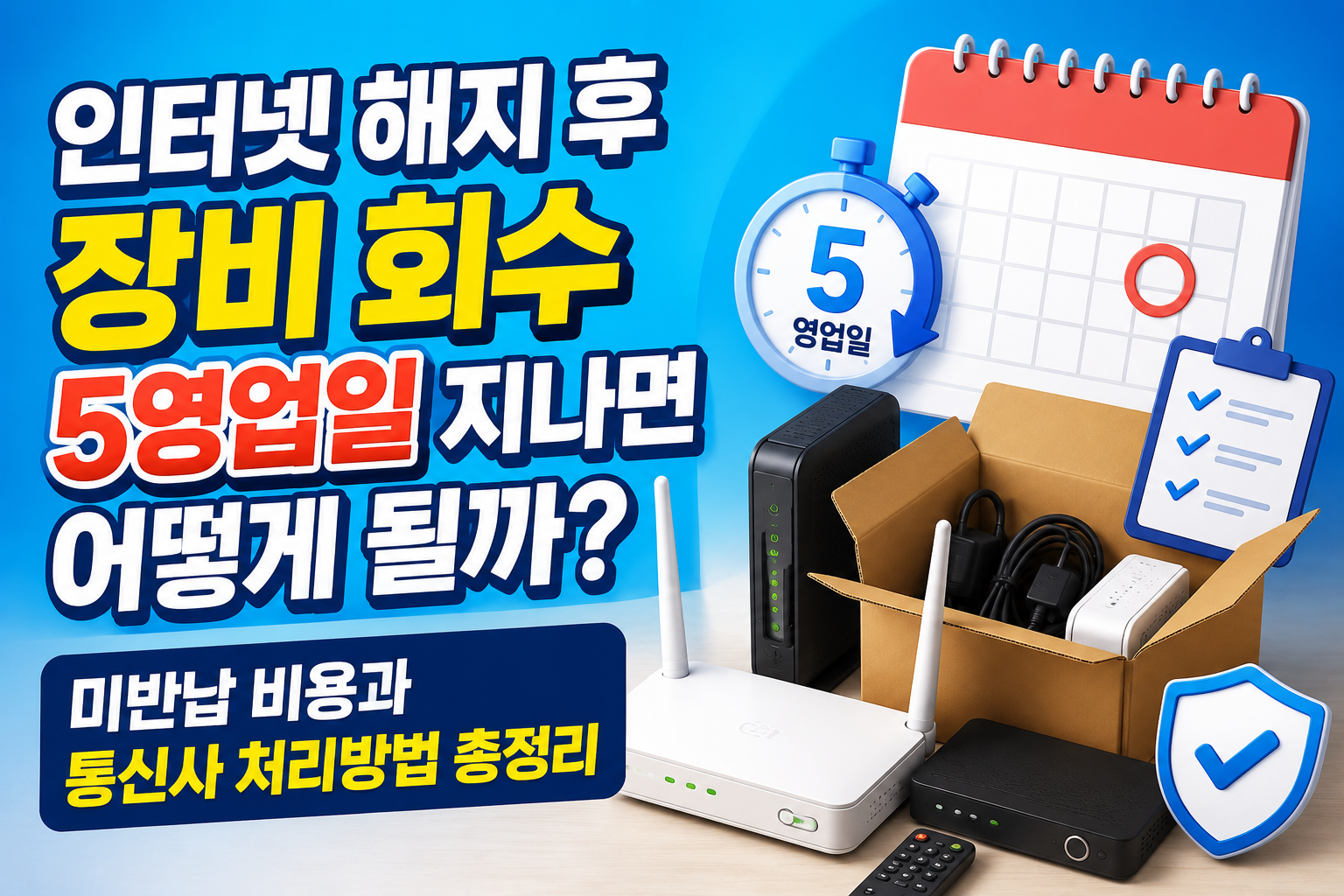 인터넷 해지 후 장비 회수 5영업일 지나면 어떻게 될까? 미반납 비용과 통신사 처리방법 총정리 관련 사진