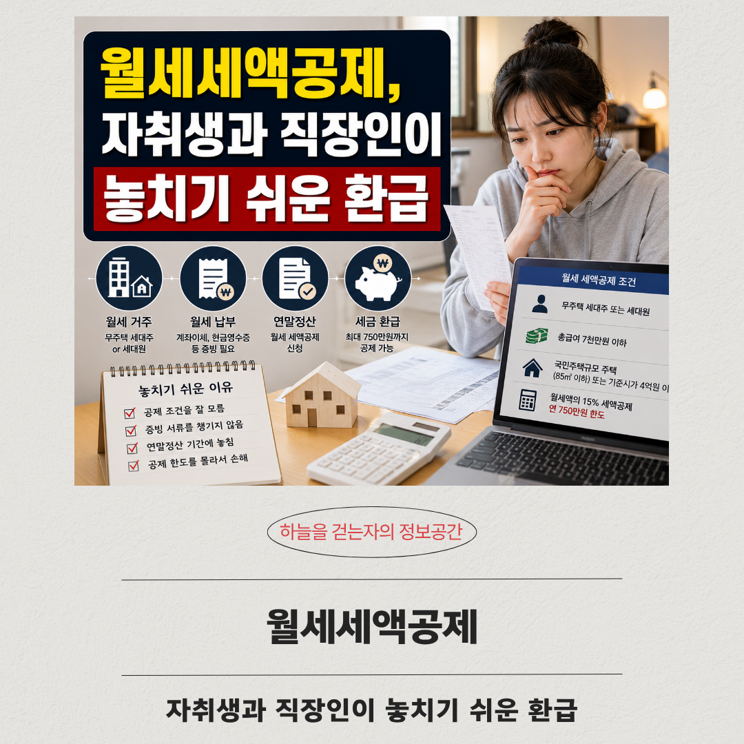 월세세액공제, 자취생과 직장인이 놓치기 쉬운 환급