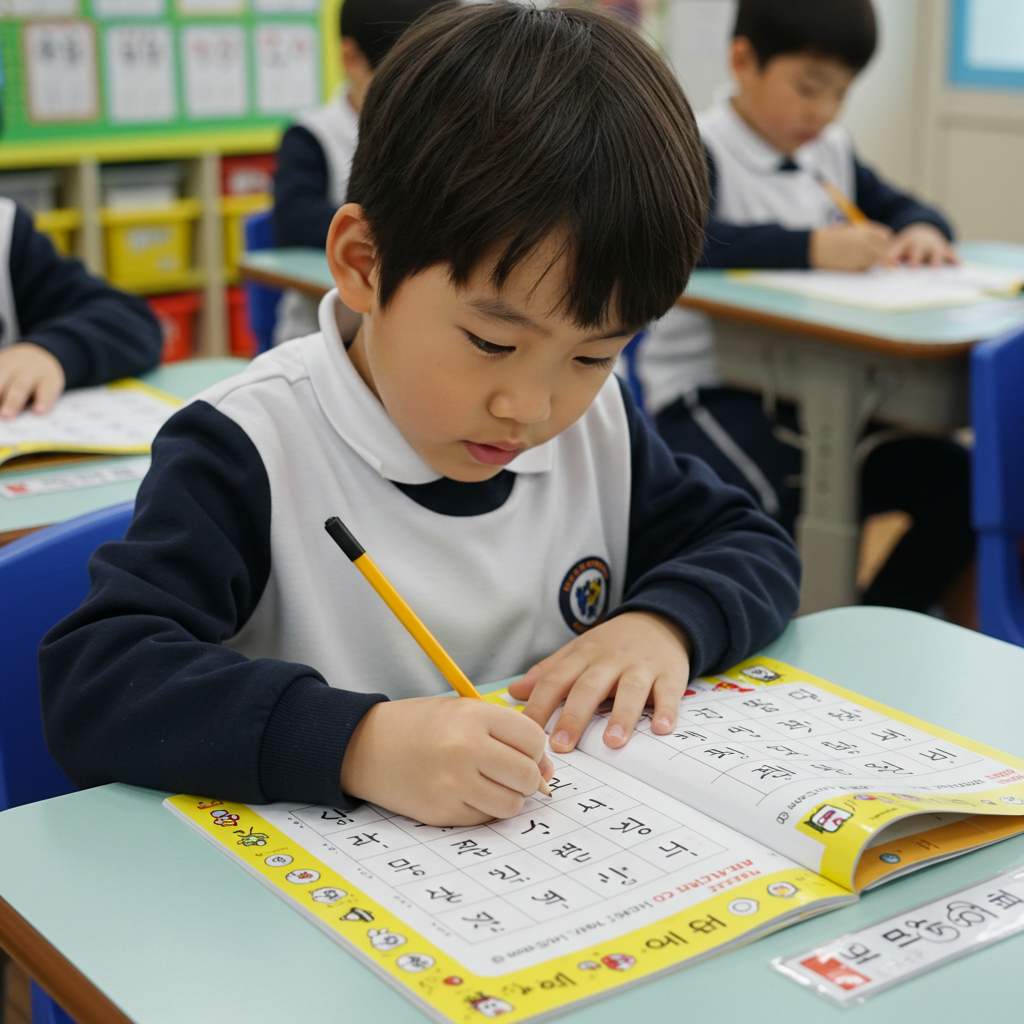 자기주도학습 중인 초등학생