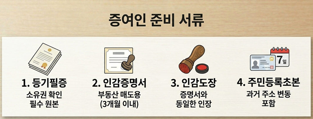 증여인 준비 서류