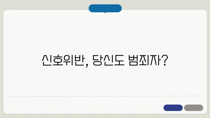 신호위반 사고 가해자 벌금