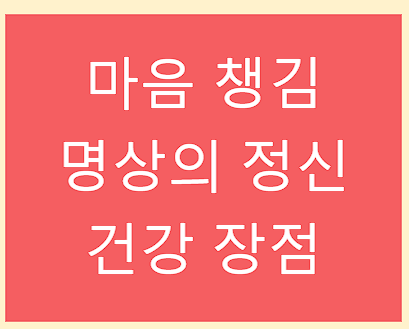 마음 챙김 명상의 정신 건강