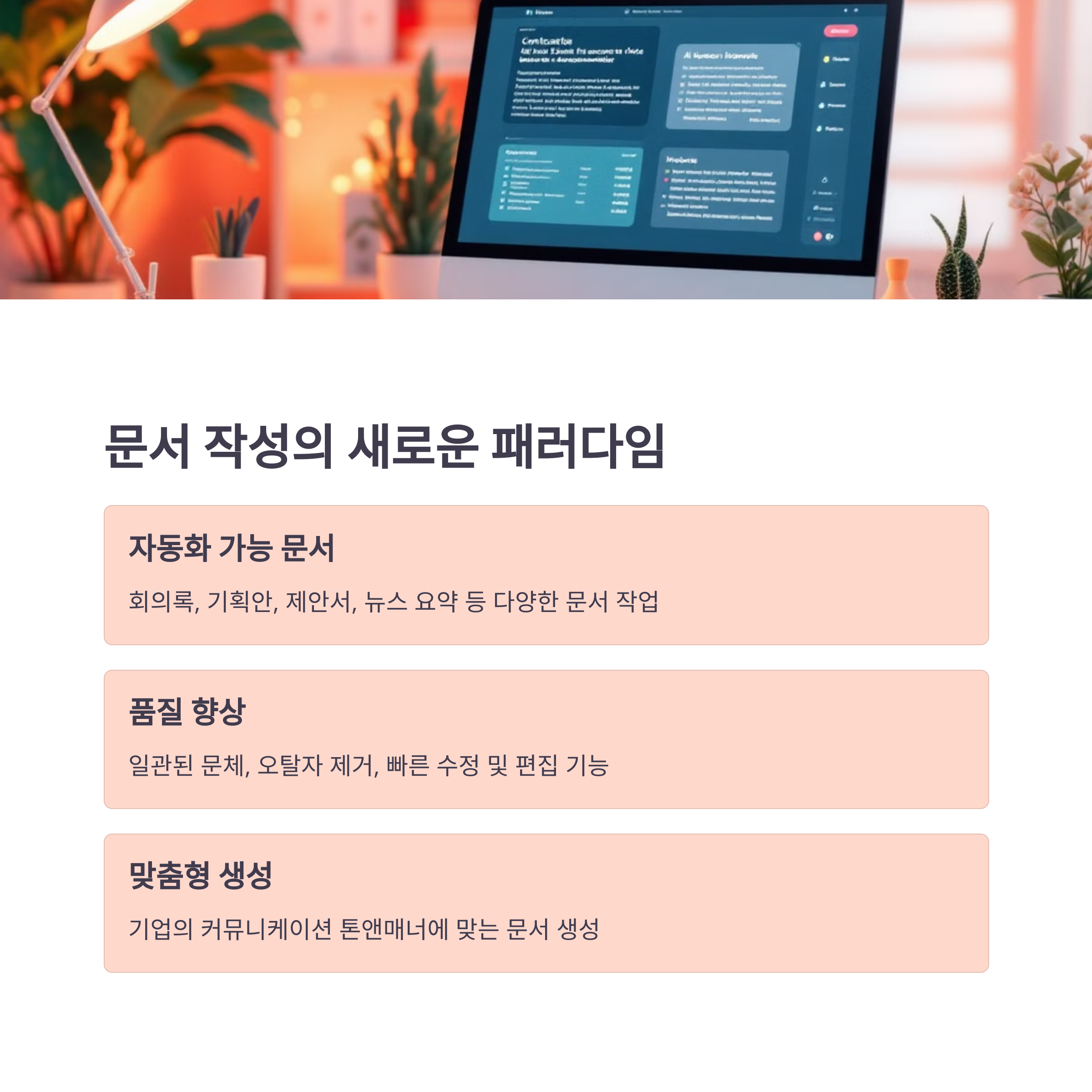 문서 자동화 및 보고서 작성 지원