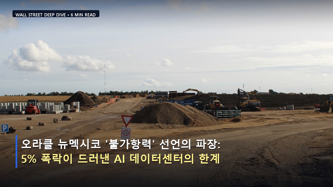 오라클 뉴멕시코 '불가항력' 선언의 파장: 5% 폭락이 드러낸 AI 데이터센터의 한계