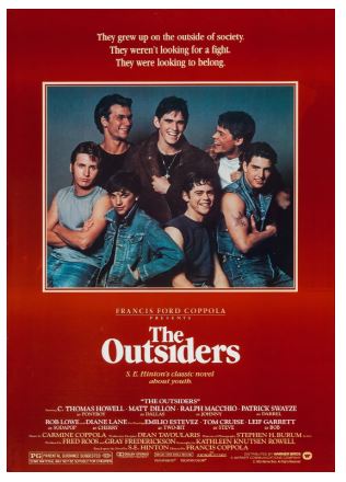 코폴라 감독의 영화 아웃사이더 포스터.