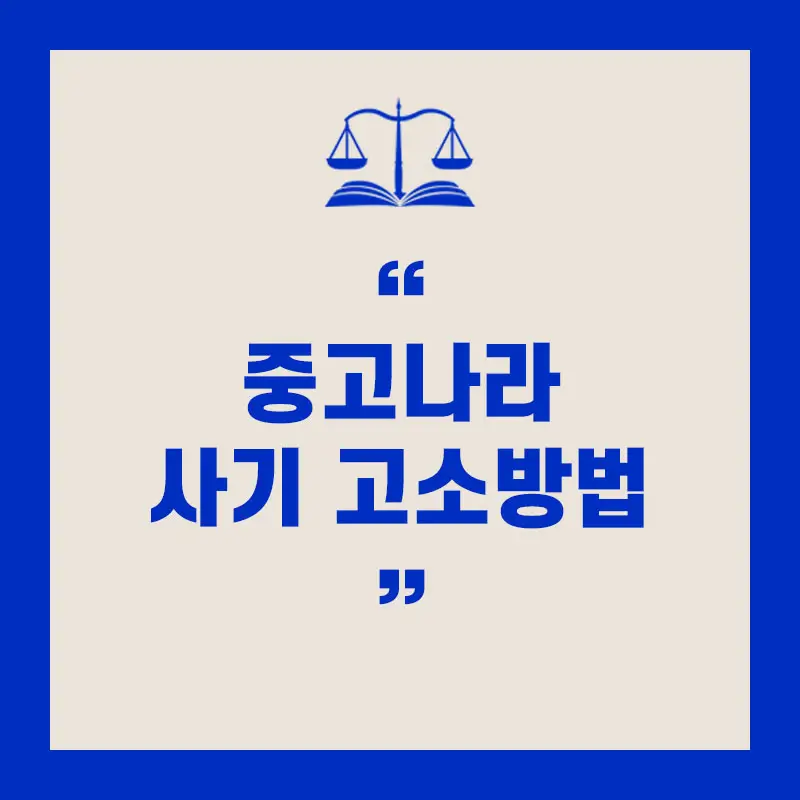 중고 나라 사기 고소