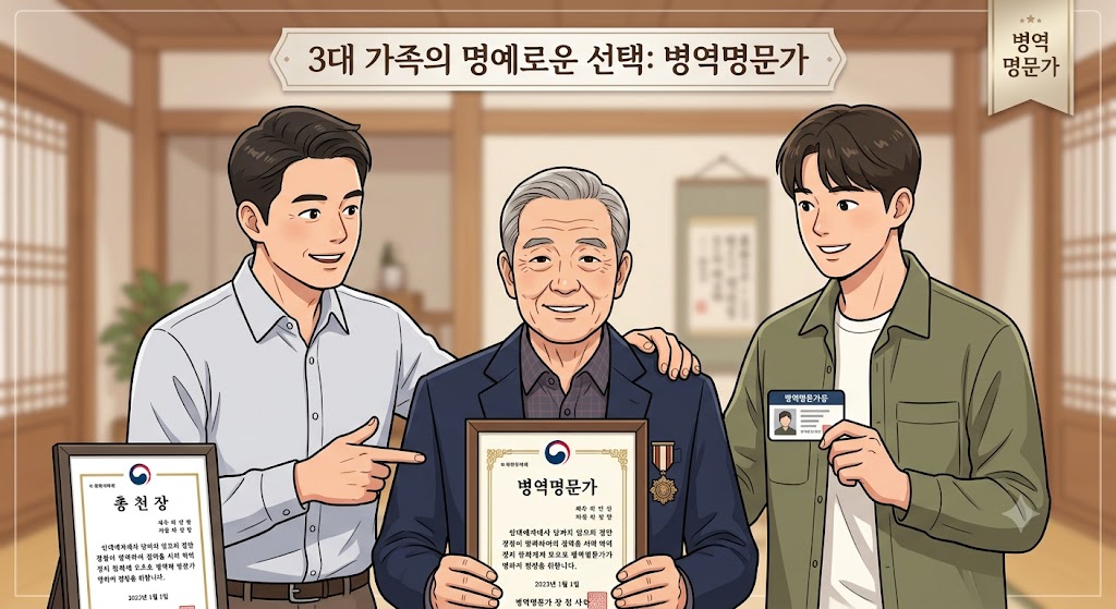 3대 가족과 병역의 명예를 상징