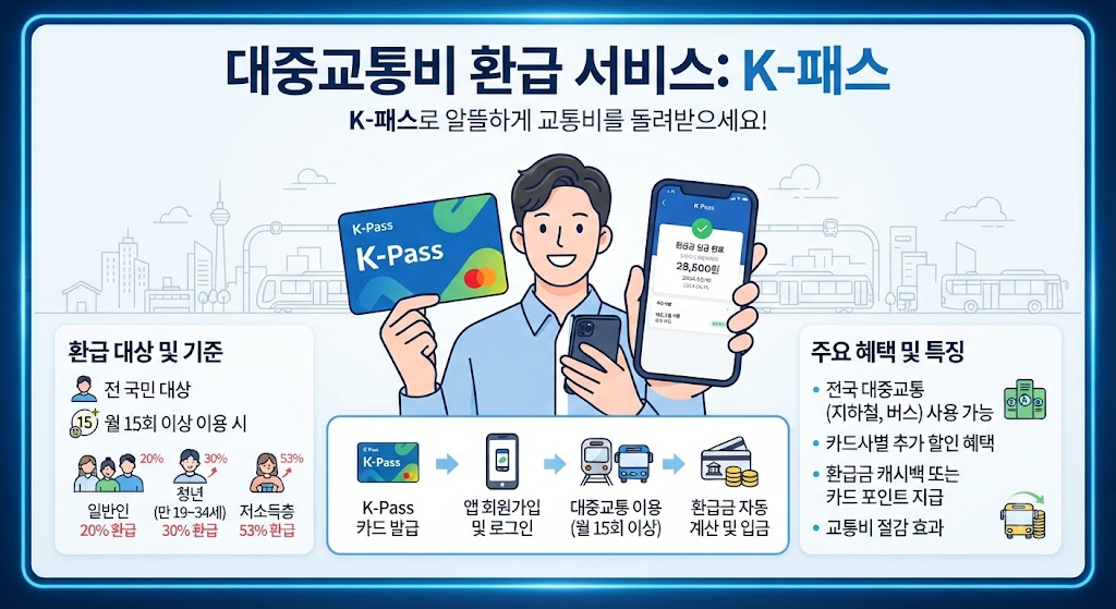 대중교통비 환급받는 모습 k패스 이용