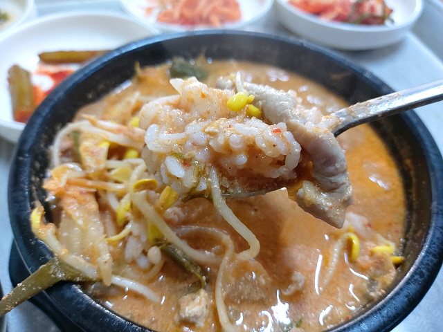 콩비지와 내장국밥