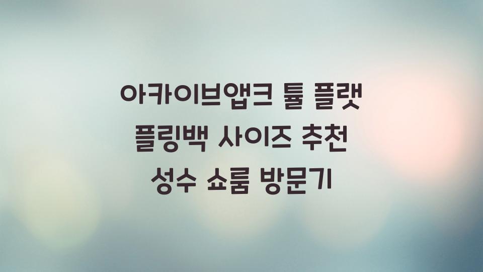 아카이브앱크
