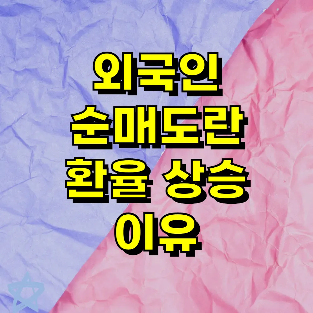 외국인 순매도란 환율 상승 이유