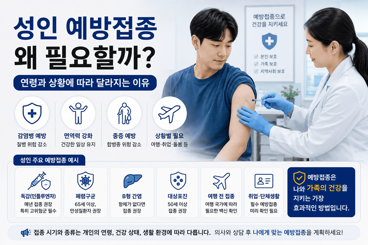 성인 예방접종 왜 필요할까