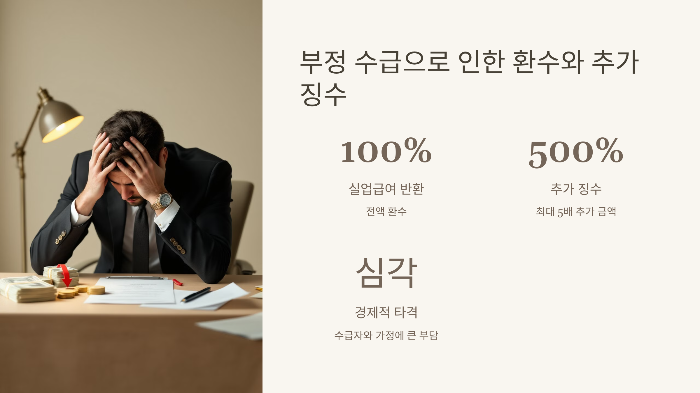 부정 수급으로 인한 환수와 추가 징수