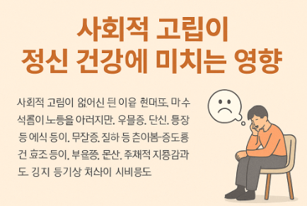 사회적 고립이 정신 건강에 미치는 영향