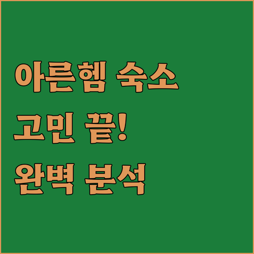 네덜란드 아른헴 숙소 고민 끝! 플레..