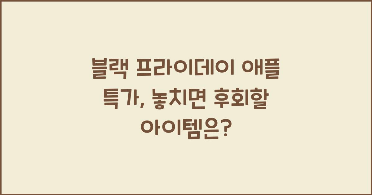 블랙 프라이데이 애플