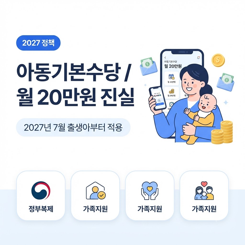 2027년 아동기본수당 월 20만원 지급 대상 안내 썸네일