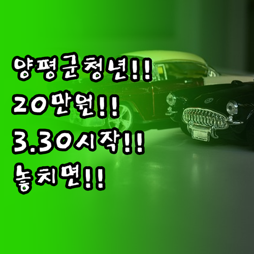 양평군 청년월세 월 20만원 지원 신..