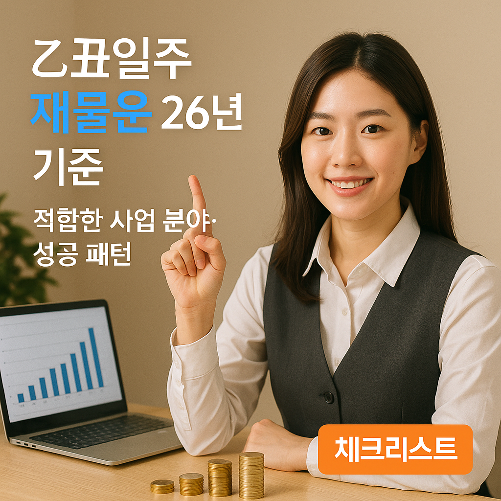 乙丑일주 재물운 26년 기준 | 적합한 사업 분야·성공 패턴