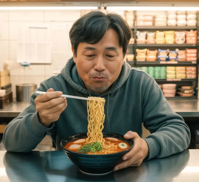 무인라면창업 실제사례 창업비용 - 라면먹는 이미지2