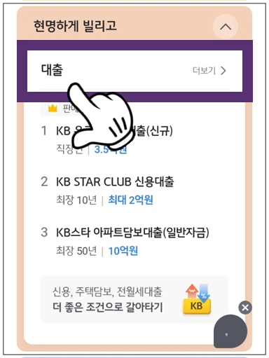 경산시-개인사업자대출-step2-대출-메뉴선택