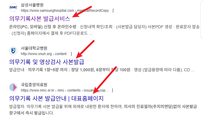의무기록사본 발급방법1