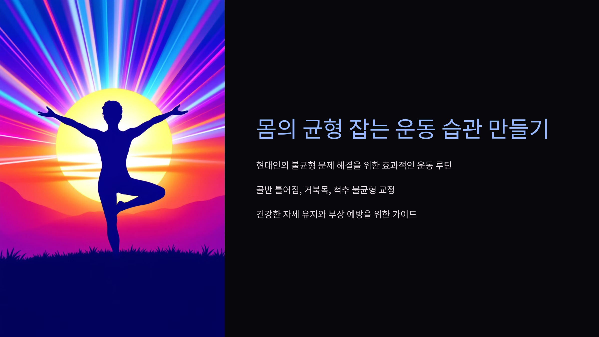 몸의 균형 잡는 운동 습관 만들기