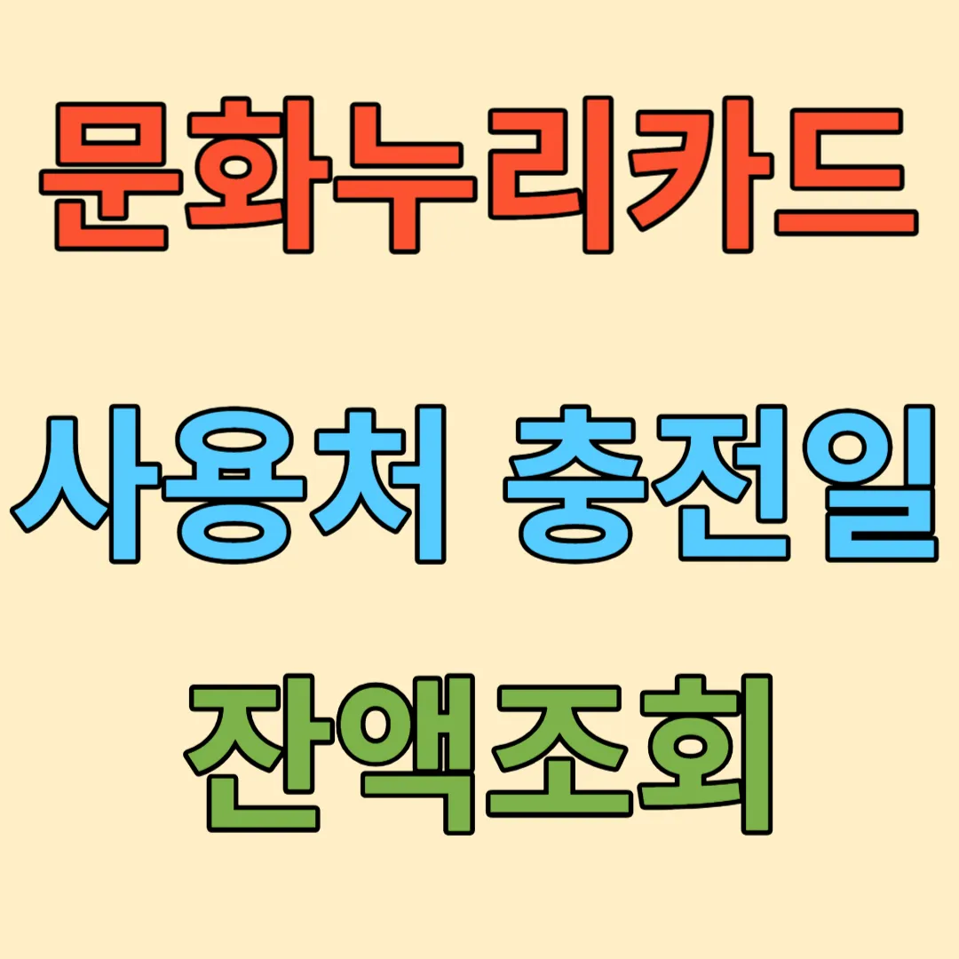 문화누리카드-사용처-충전일-잔액조회