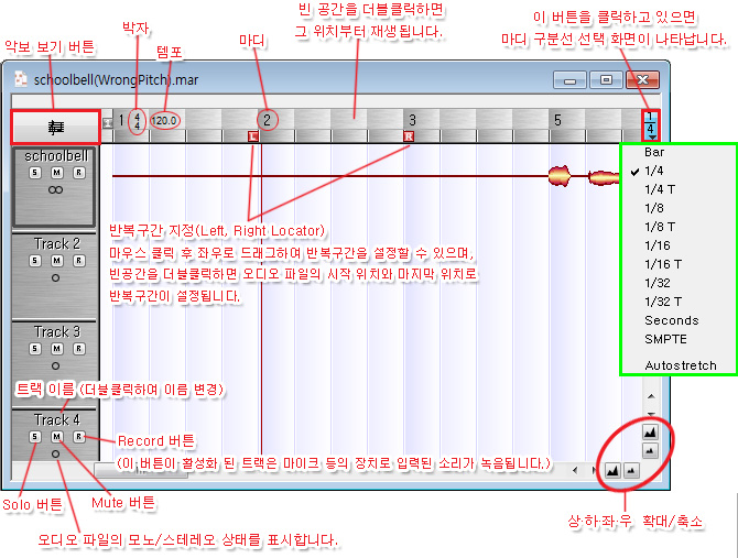멜로다인 Arrangement 창 설명