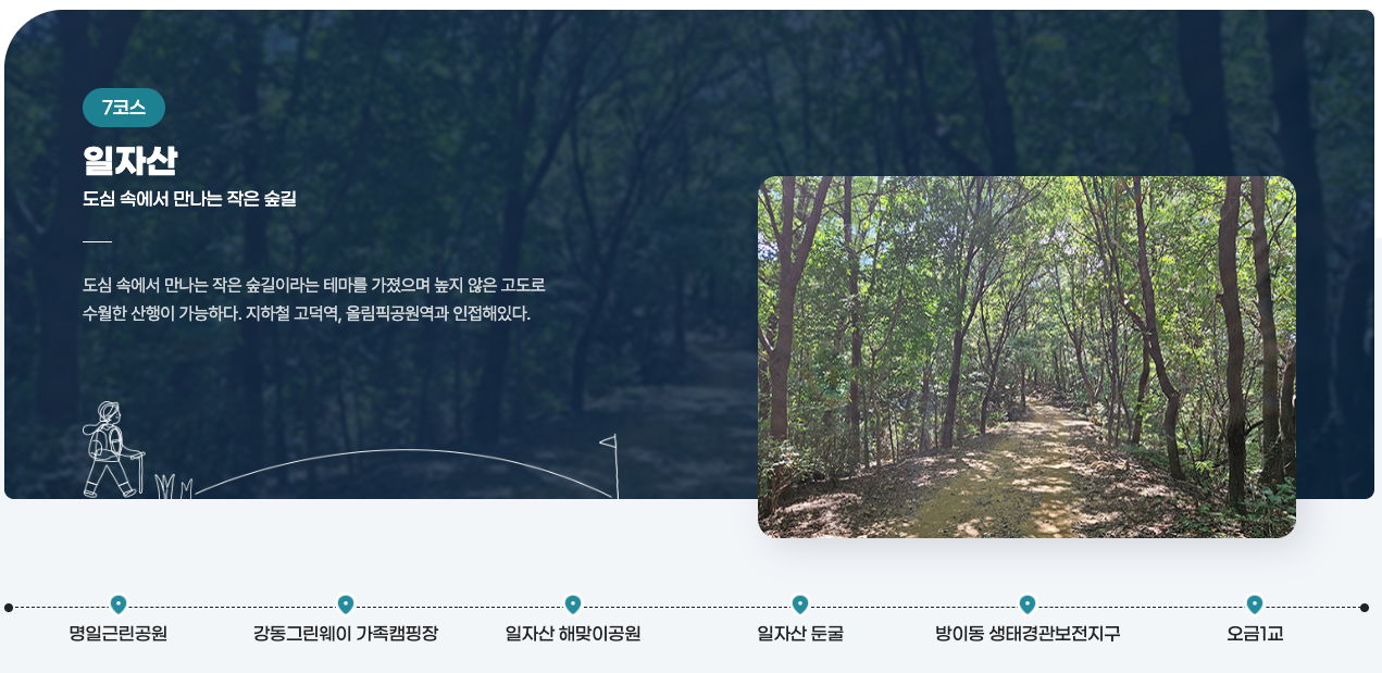서울둘레길 7코스 일자산 등산 트레킹 코스 소요시간 난이도 맛집 지도
