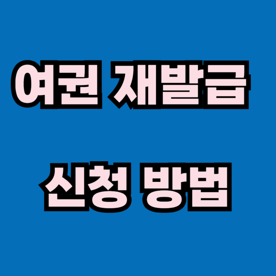 여권 재발급 신청 방법