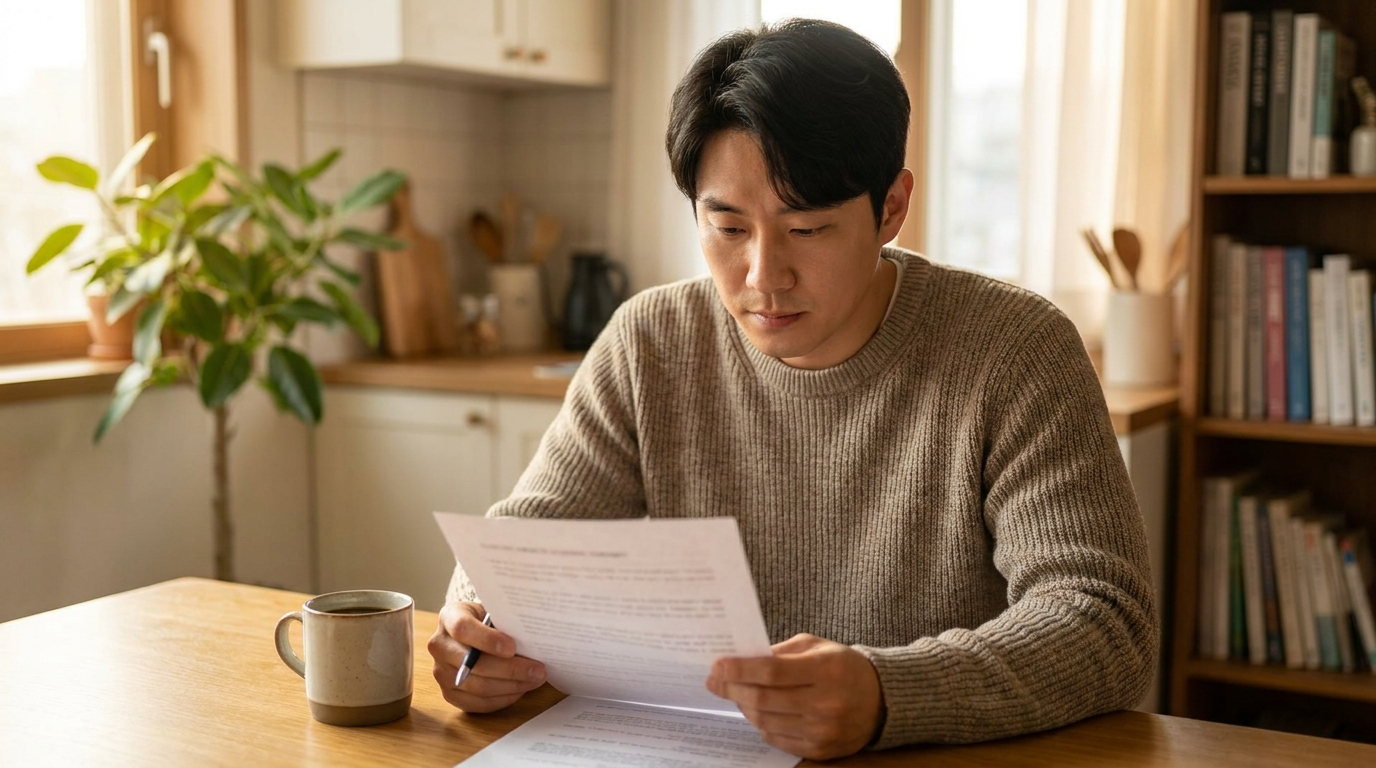 예금 이자 세금 비교하는 남성