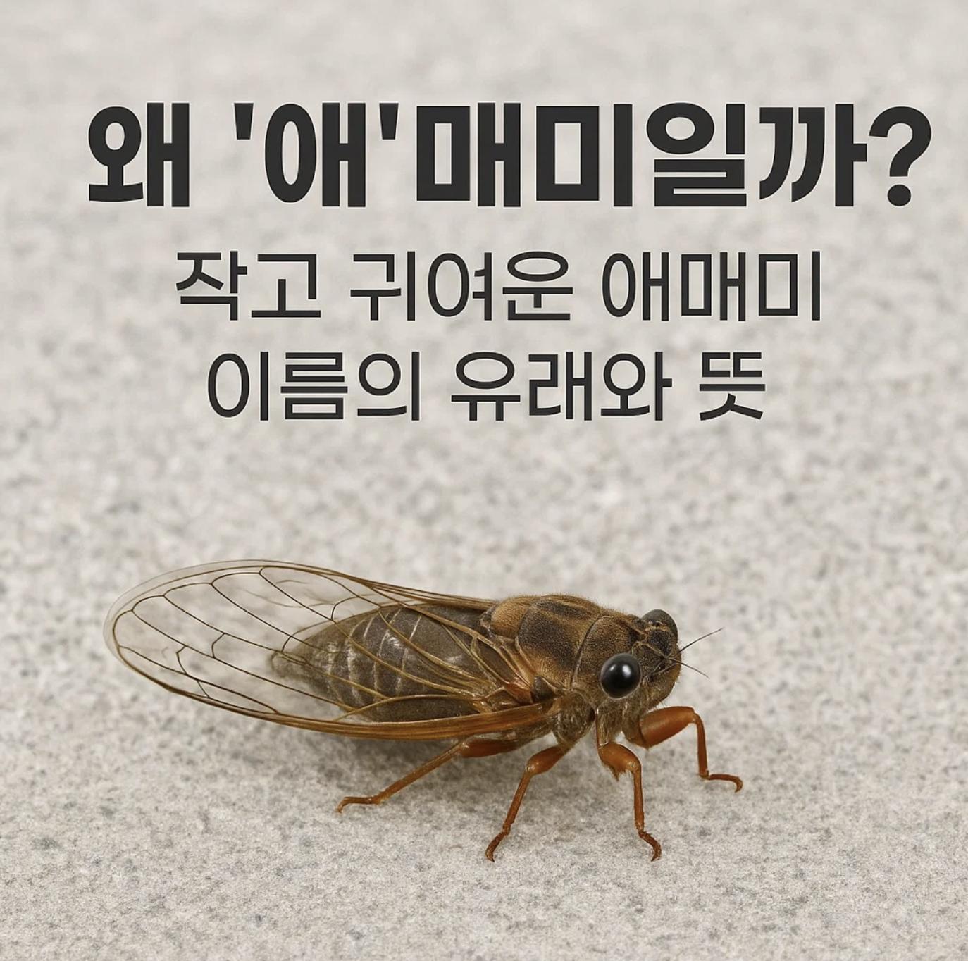 왜 '애'매미일까? 작고 귀여운 애매미 이름의 유래와 뜻