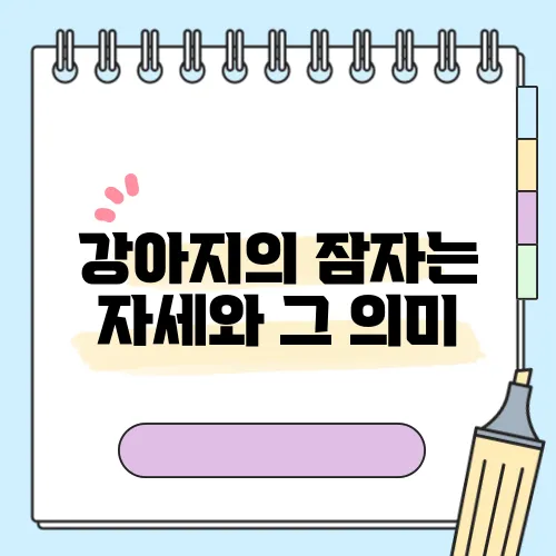 강아지의 잠자는 자세와 그 의미, 중요한 이유