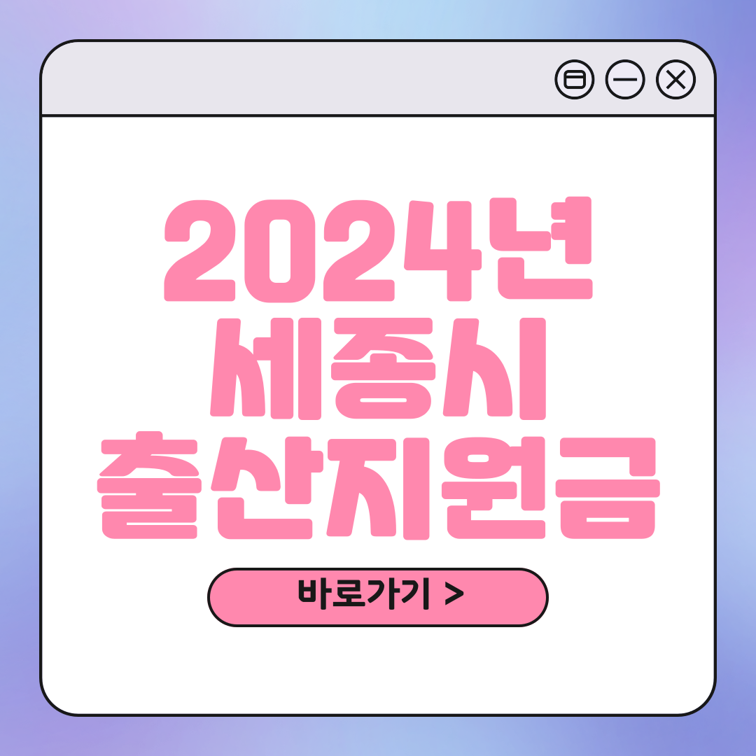 세종 출산장려금