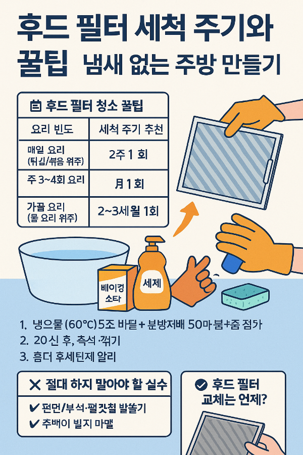 후드 필터 세척 주기와 꿀팁