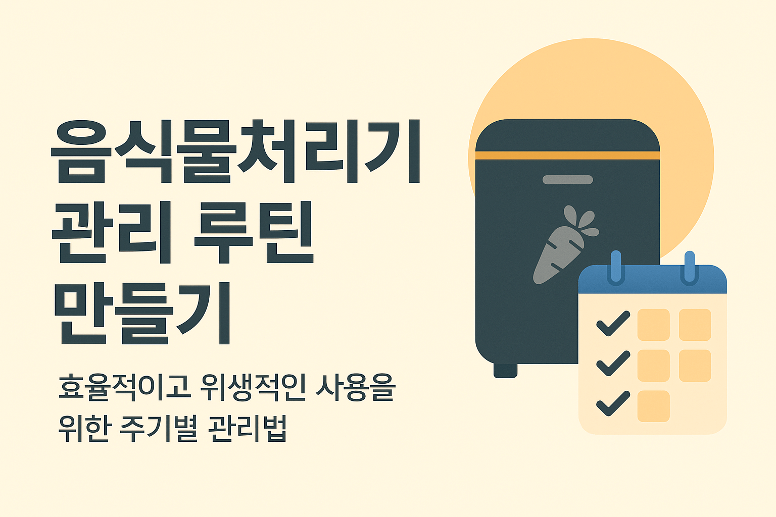 복합형 음식물처리기 관리 루틴 만들기