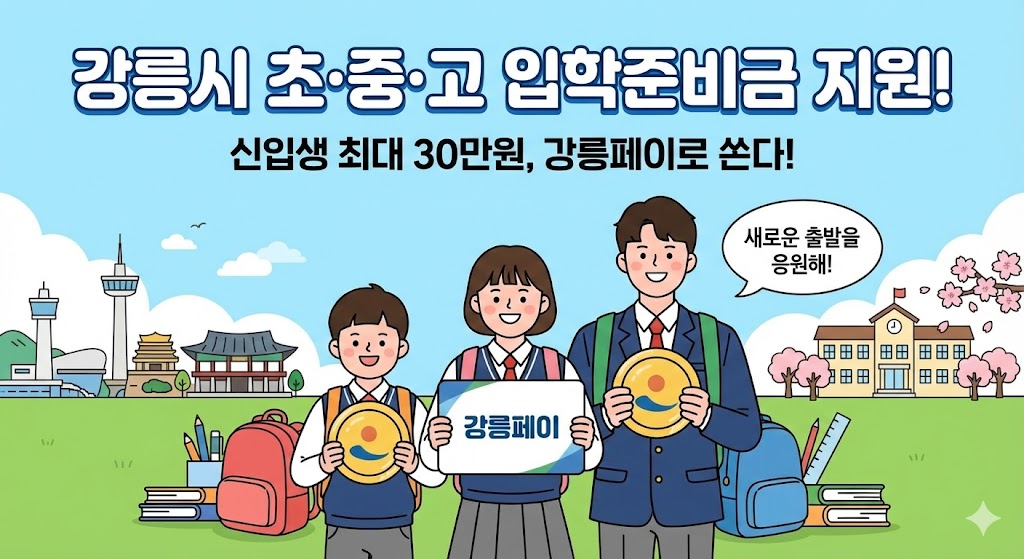 강릉시-초중고-신입생-입학준비금-최대-30만원-지원