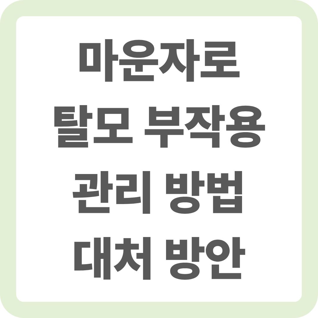 마운자로 부작용 탈모 관리 가이드