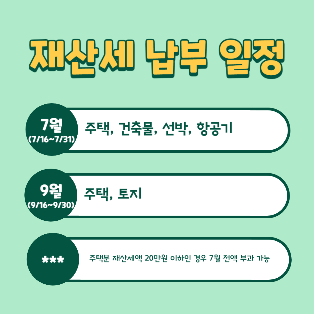 재산세 납부기간