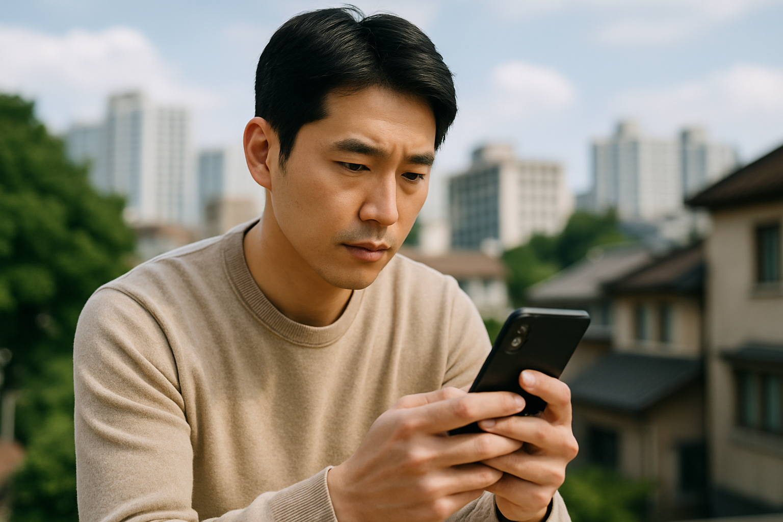 주소지와 거주지가 달라 고민하는 남성