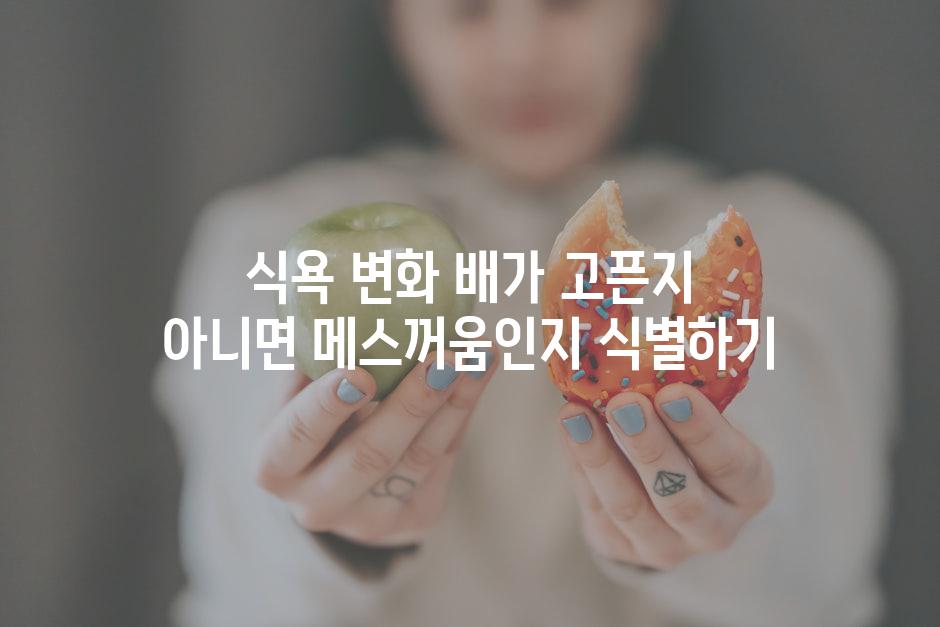 식욕 변화 배가 고픈지 아니면 메스꺼움인지 식별하기