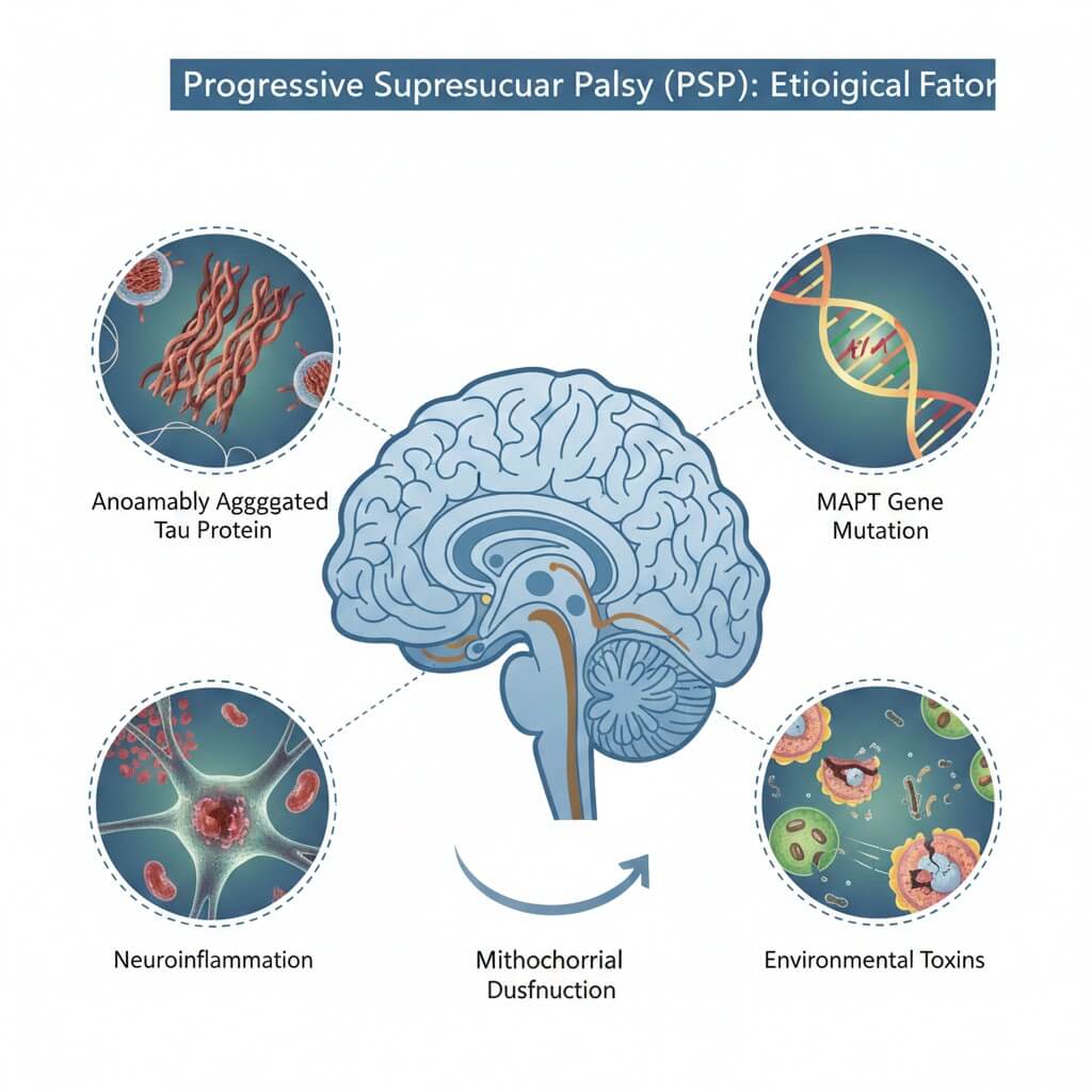 진행성 핵상안근 마비의 원인