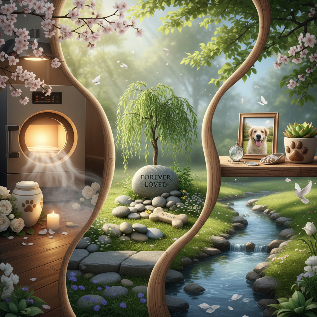 화장, 매장, 위탁시의 일러스트 이미지